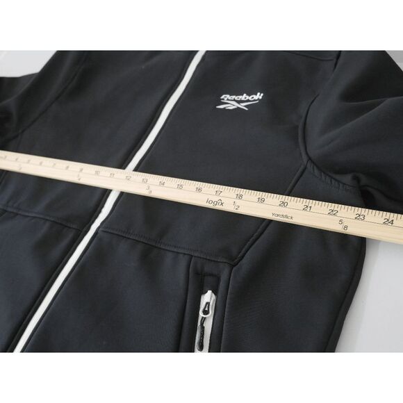 Reebok Men's Performance Full-Zip Hoodie Jacket  – Black/White L - Picture 4 of 7